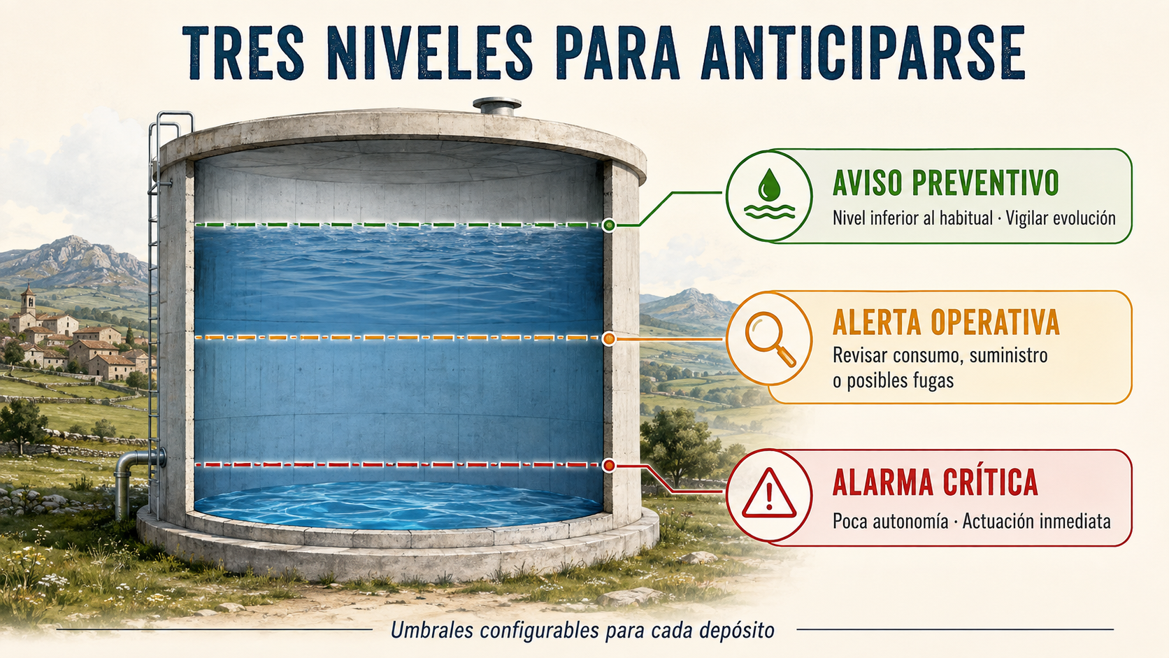 Alerta 3 niveles DataWater