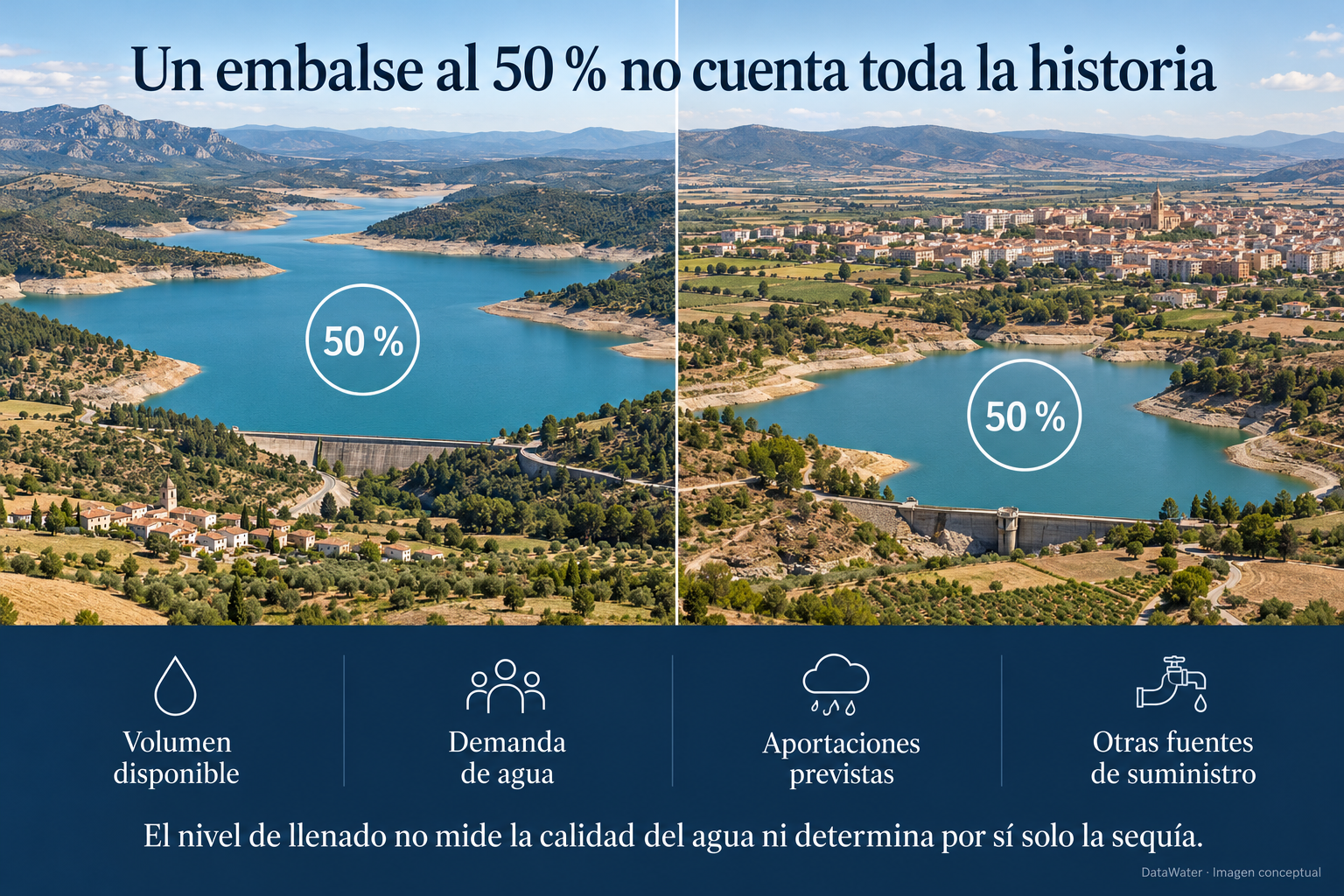 Dos embalses, un mismo 50 % Dos embalses, un mismo 50 %